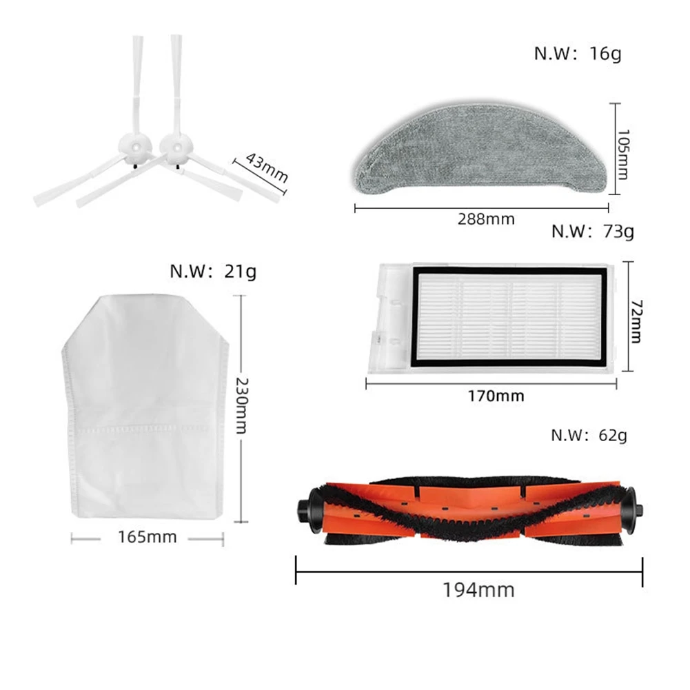 

Suitable for Xclea Robot Vacuum Cleaner H30/H40/PLUS Filter Main Roller Brush Side Brush Rag Accessories