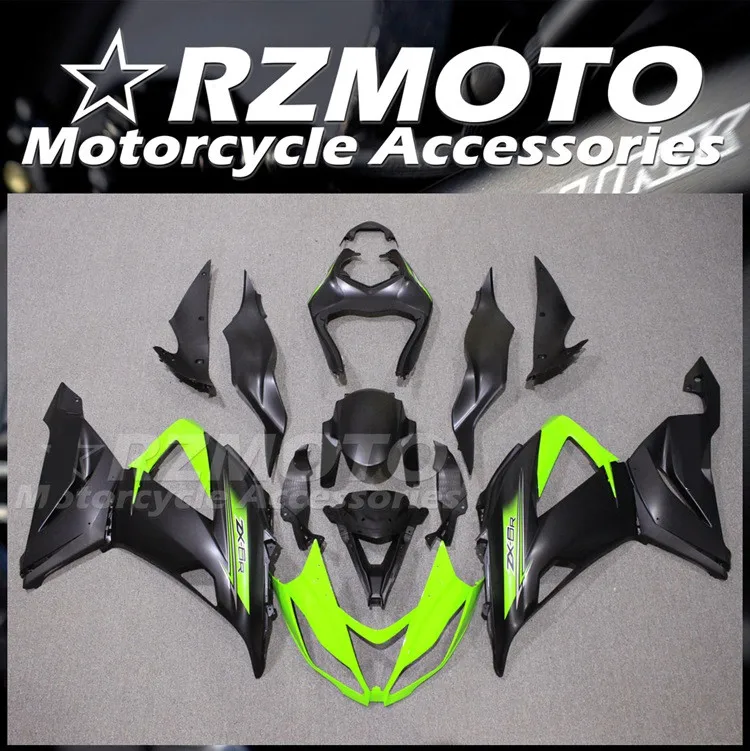

Новый комплект обтекателей из АБС-пластика, подходит для Kawasaki Ninja ZX6R 2013 2014 2015 2016 2017 13 14 15 16 17 18, комплект кузова черного и зеленого цвета