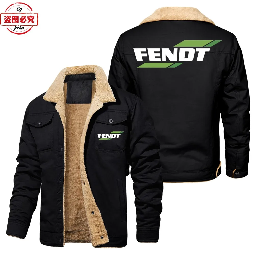 Куртка с логотипом трактора FENDT флисовая куртка термостойким воротником-стойкой