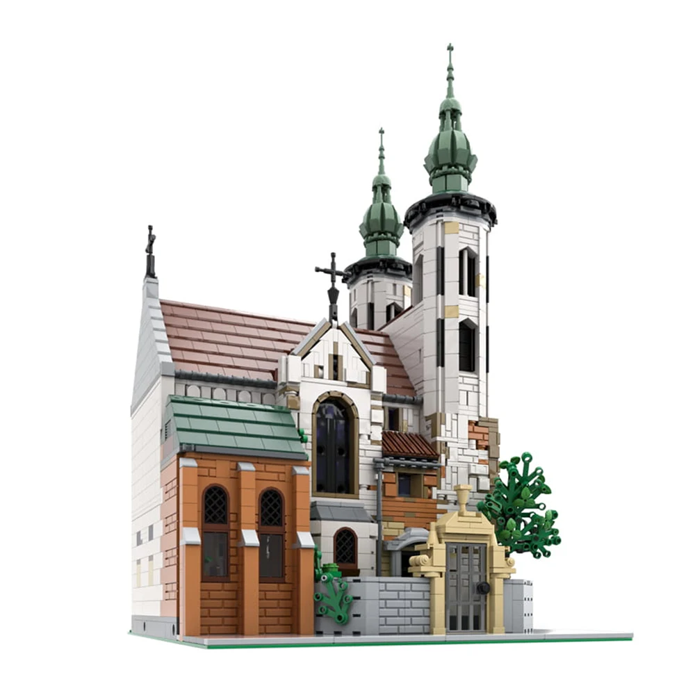

MOC-124447 Church Medieval Architecture Building Block for Castle Street View Andriivska Tserkva Brick Toys Birthday Gifts
