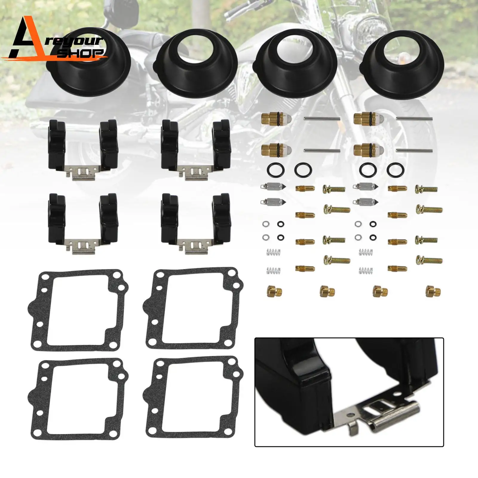 4X ремонтный комплект карбюратора для ремонта подходит Yamaha XS1100 XS1100L/S 1980-1981 гг.