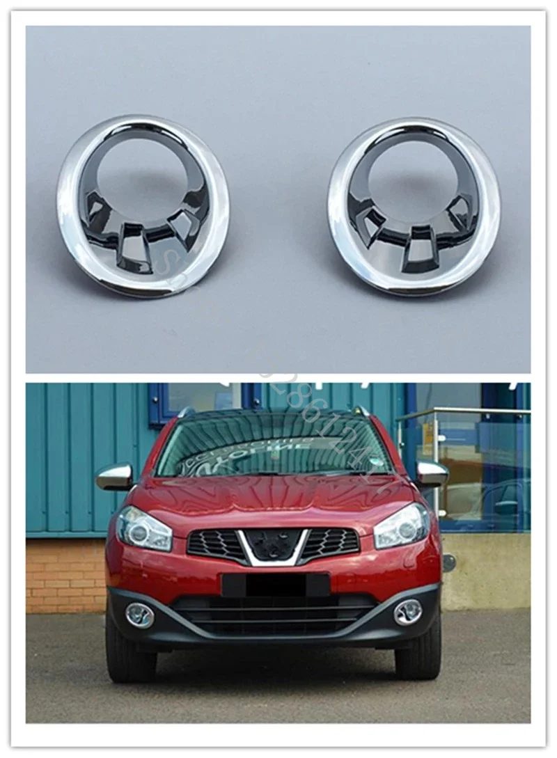 

Fit for Nissan Qashqai / 2 / Dualis 2010 2011 2012 2013 Chrome Front Fog Light Lamp Cover Trim Molding Bezel Garnish Sticker