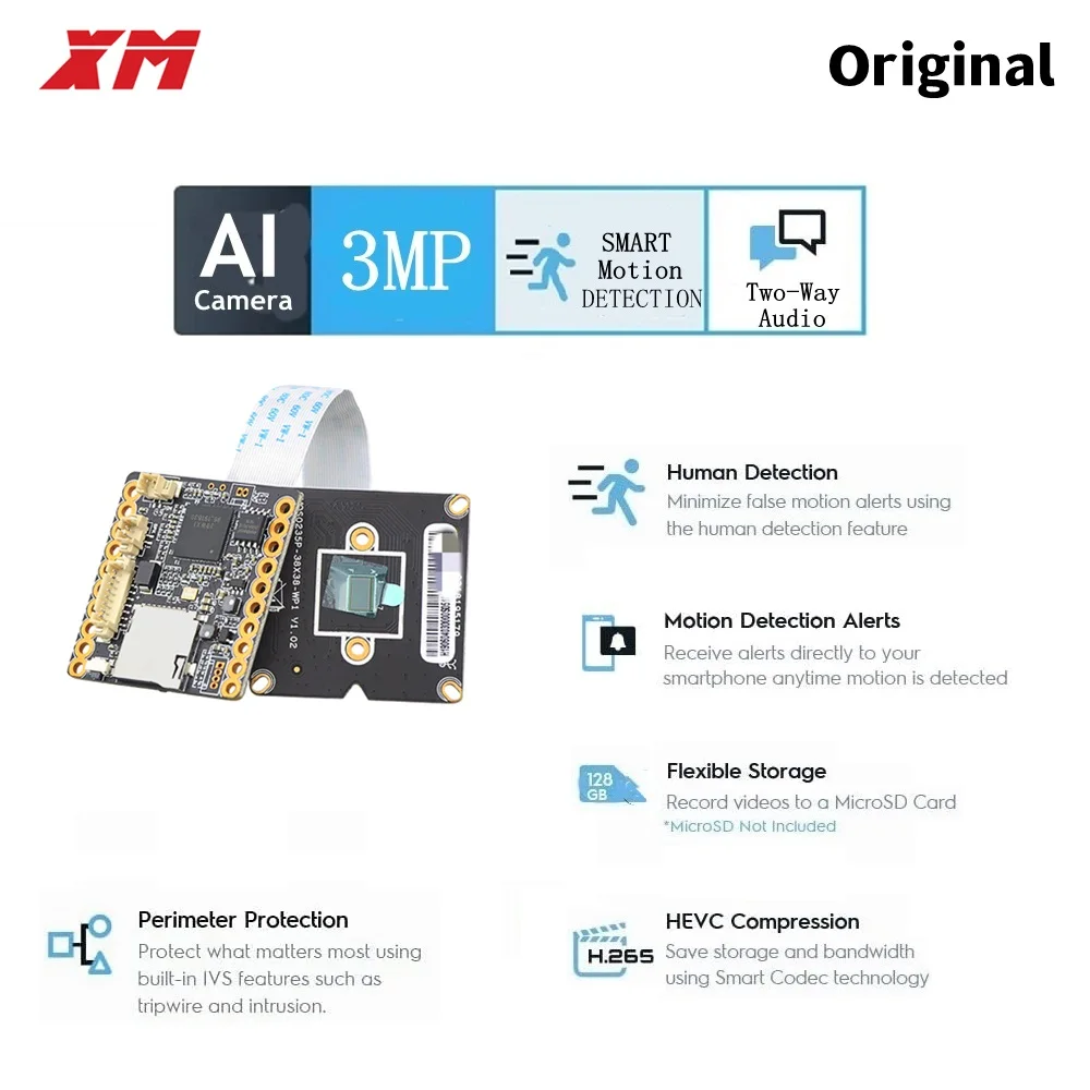 IP-камера XM AI 3 0 M H.265 + с интеллектуальным анализом CMOS SC3335 1/2 дюйма - купить по