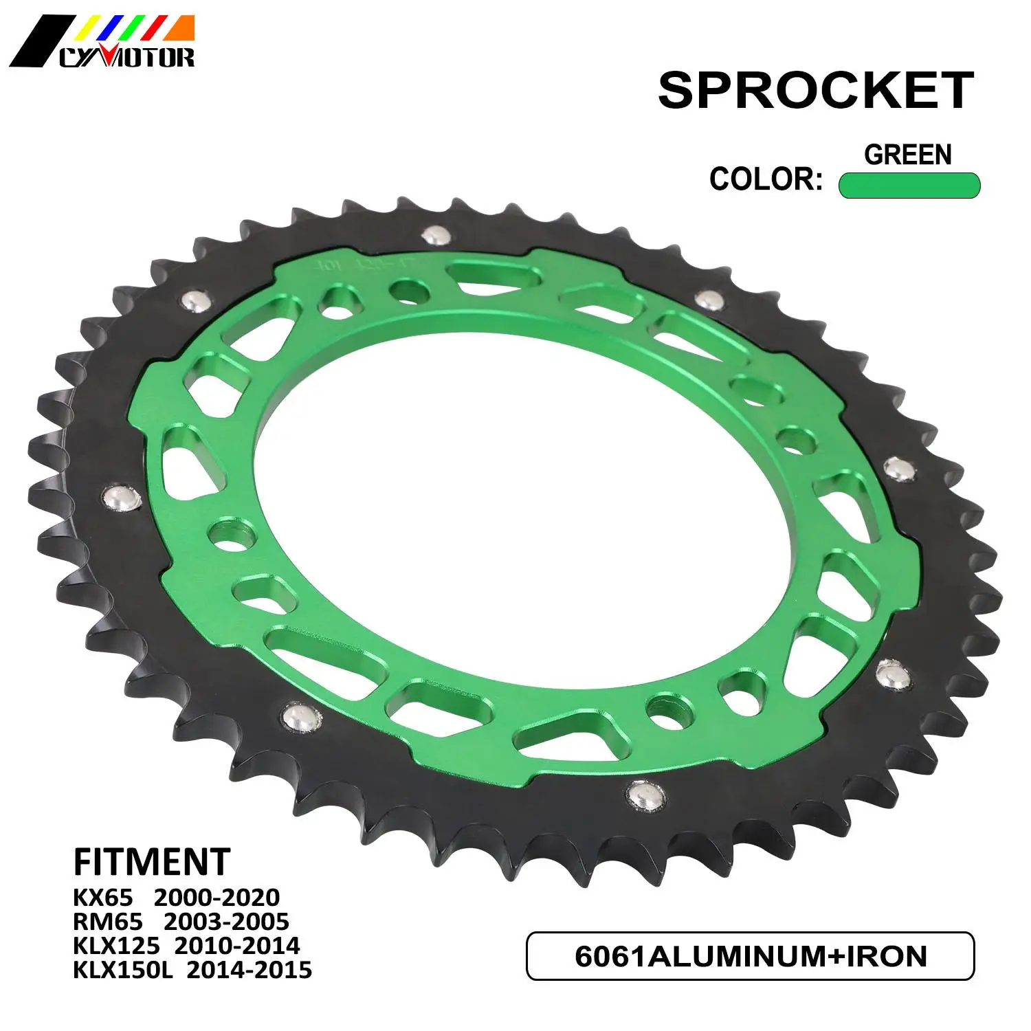 

Motorcycle Aluminum 46 47T Rear Sprocket Chain For KAWASAKI KX65 KLX125 KLX150L KX KLX For SUZUKI RM65 RM 65 2003-2005 Dirt Bike