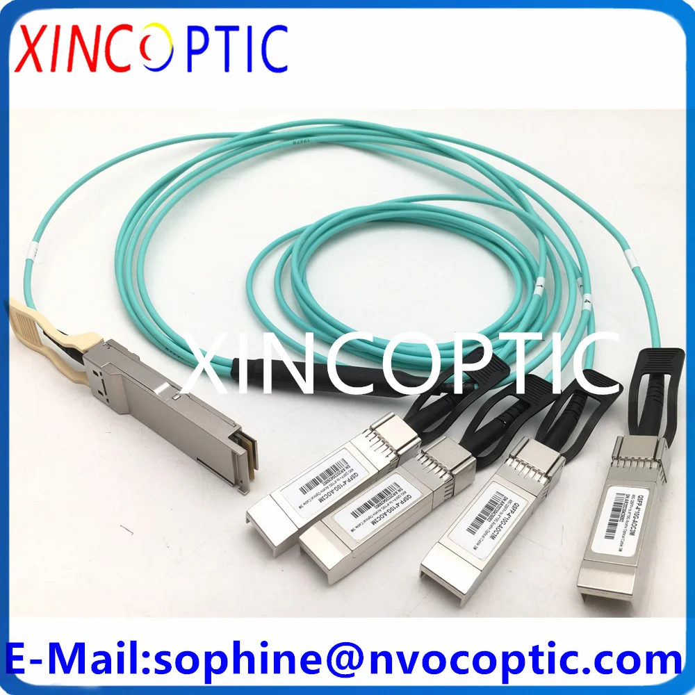 QSFP-4X10G-AOC5M 40GBase-AOC 40G QSFP до 4*10G SFP + OM3 Aqua многорежимный оптоволоконный активный