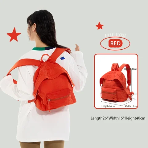 EPOL Маленький женский дорожный легкий водонепроницаемый рабочий пригородный спортивный походный студенческий холщовый рюкзак 3059-04