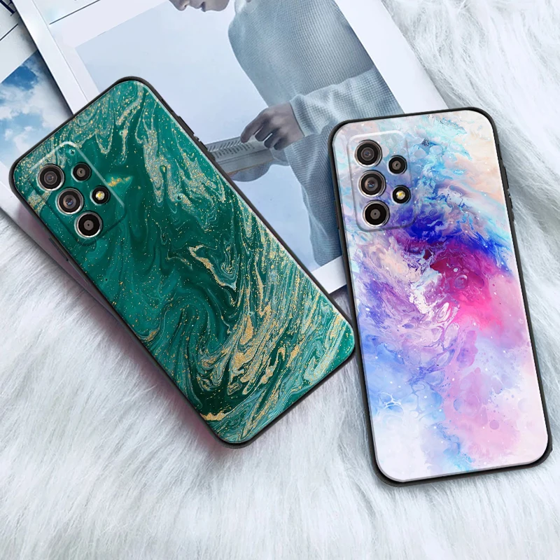

Luxury Marble For Samsung A52 A72 4G 5G Phone Case Soft Back Coque Carcasa
