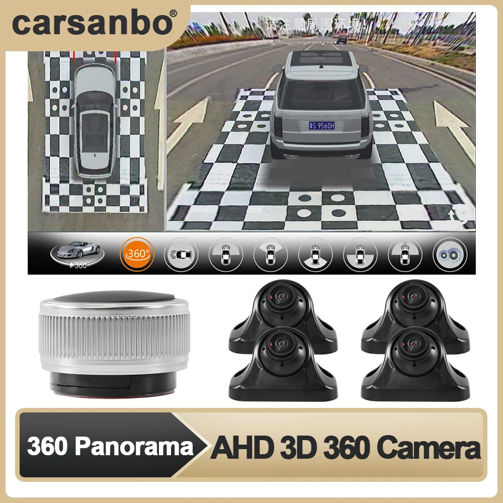 

Carsanbo 360 Panoramic Camera Bird's Eye View System HD Sony 225 Mirror Suitable for MVP, 360 Seamless Surround View Recorder