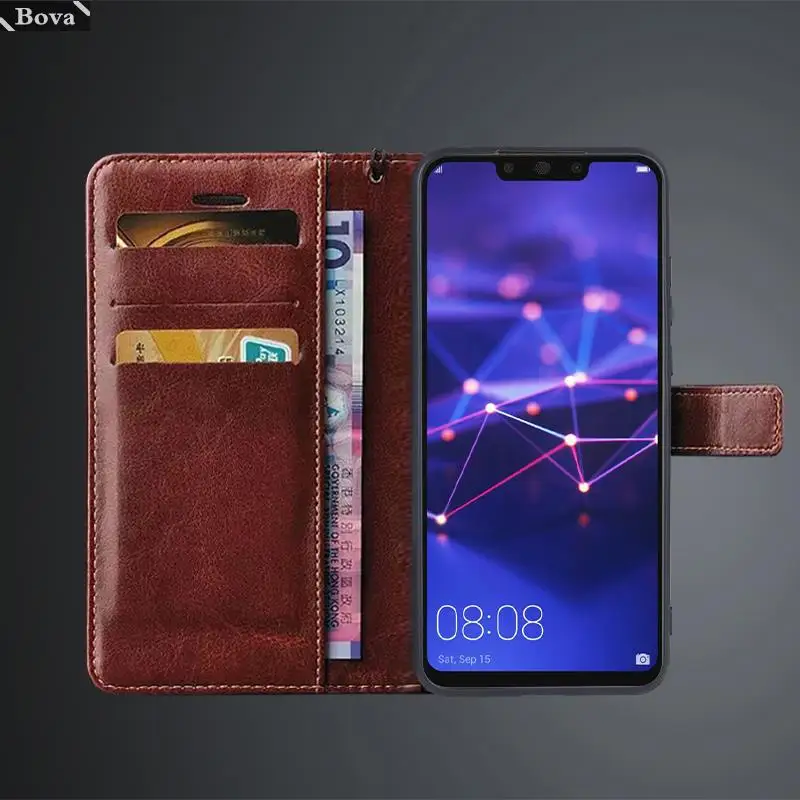 Фото Кожаный чехол-книжка с отделением для карт для Huawei Mate 20 Lite, из искусственной кожи №4