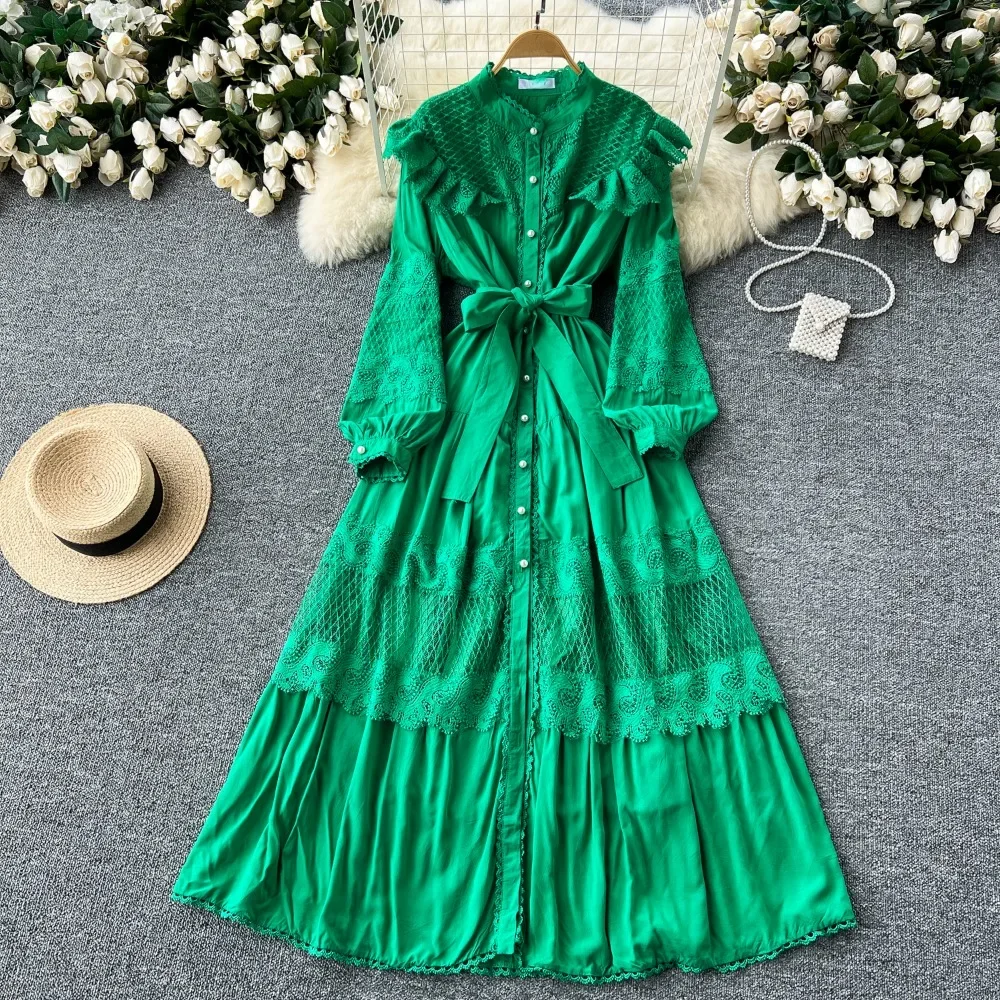 Женское Повседневное платье во французском стиле с воротником-стойкой и