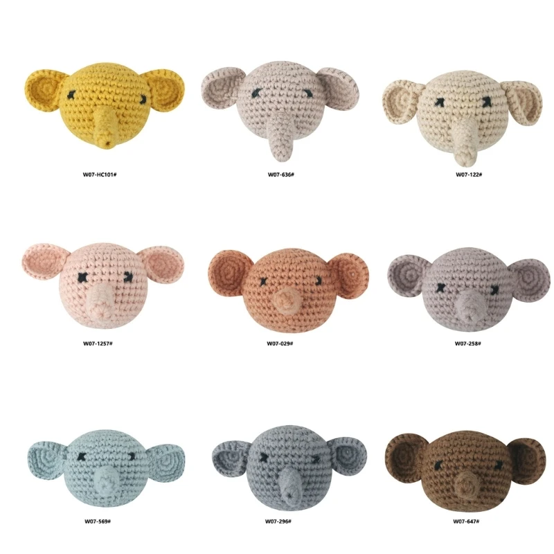 

Upgraded Cute Small Elephant Heads Baby Pacifier Chain Colorful PVC-Free Wool-