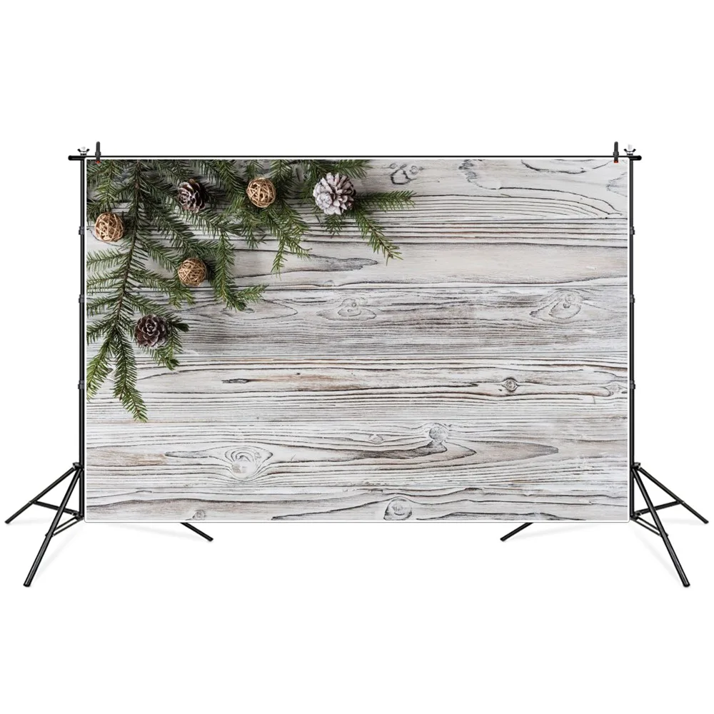 

Фон для фотосъемки с изображением деревянных досок в рождественском стиле