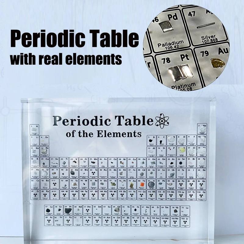 

Real Elements Samples Acrylic Periodic Table Letter Decoration Kids Teaching School Display Chemical Elements Home Decor Gifts