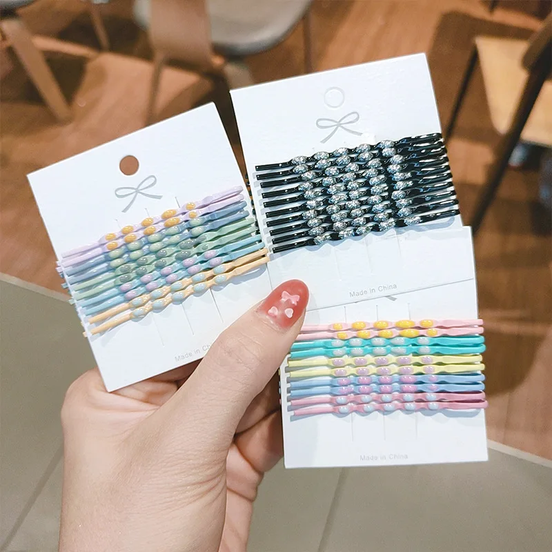 

10-Piece Set ~ Candy Color Hair Clip Word Clip Female Japanese and Korean Macaron Side Clip Xuan Ya Bang Clip Hairpin