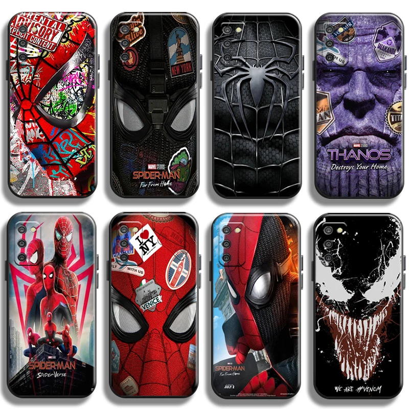 

Marvel Spiderman Iron Man For Samsung Galaxy A03 A03S Phone Case Coque Cover Black Carcasa Liquid Silicon Funda Back Shell TPU