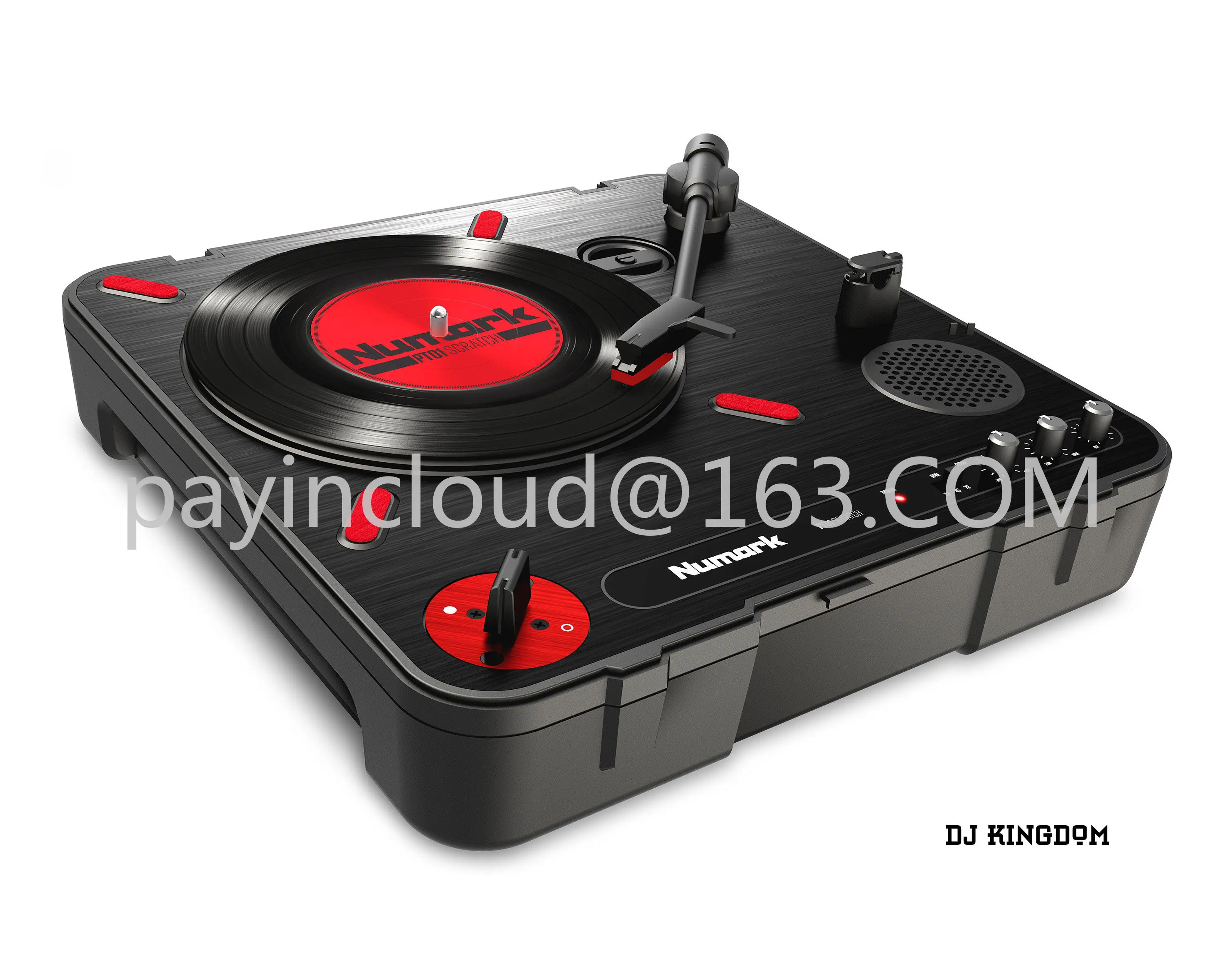 Numark Pt01 Pt-01 Usb Portable Rub Dish Small Vinyl Record Player 7-Inch Scratch