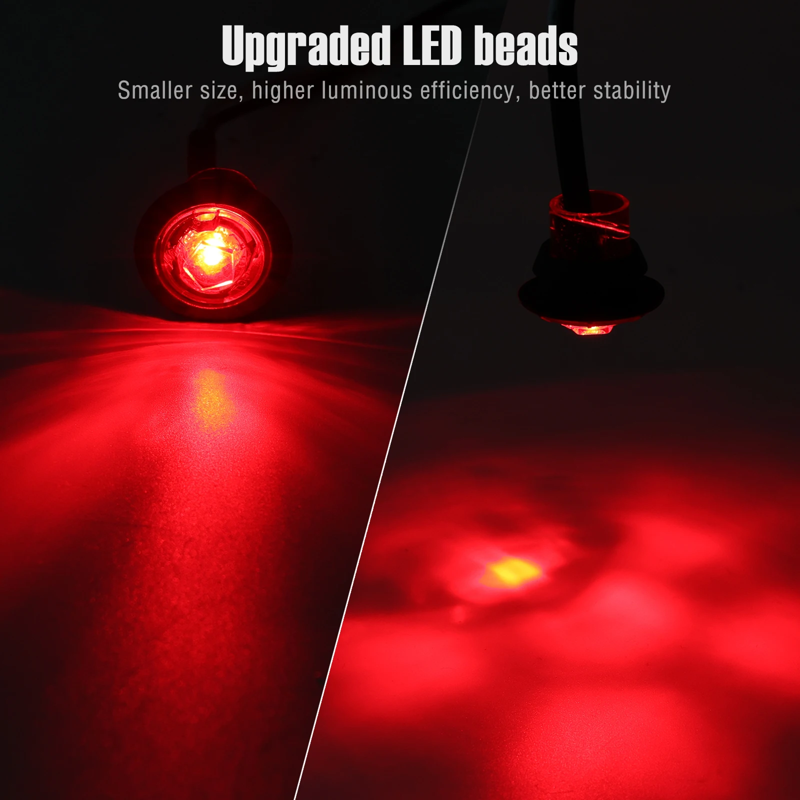 4x 3/4 &quot12 В светодиодный боковой габаритный фонарь с круглой кнопкой