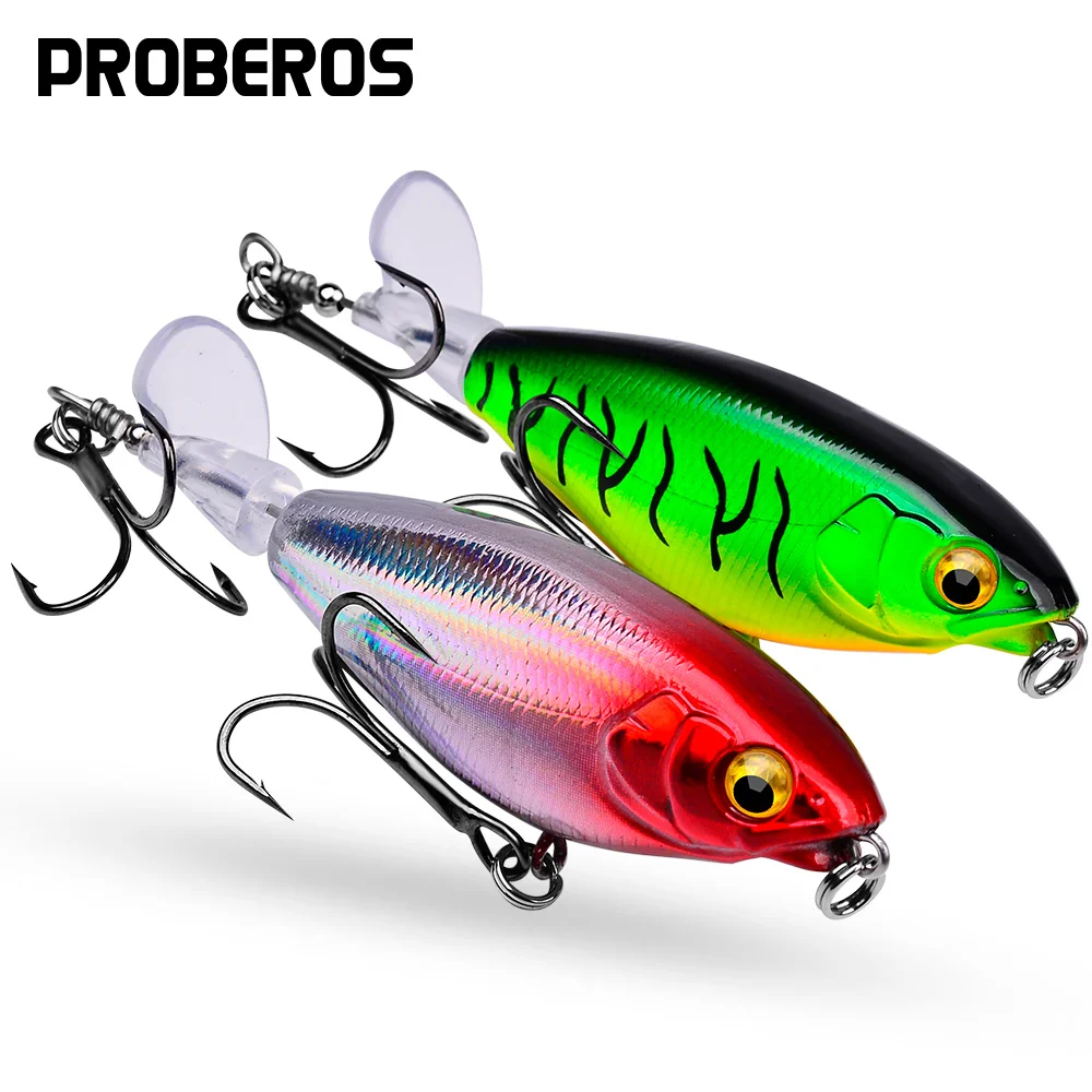 

PROBEROS 1PC Topwater Fishing Lure 6.5g-11.5g Floating Rotating Tail Plopping Bait Surface Whopper Wobbler Hard Lurre Pesca Isca