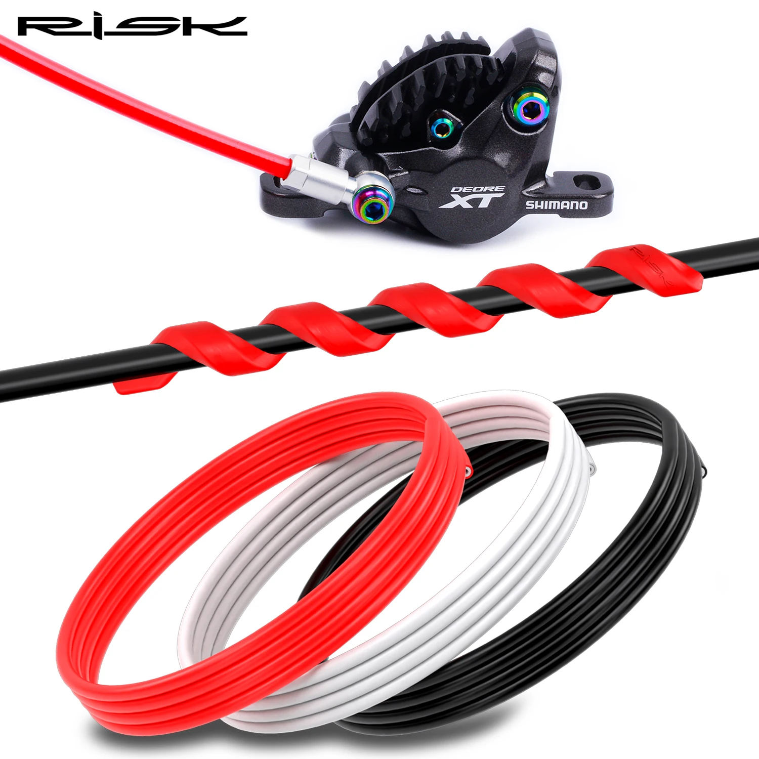 

Маслопровод для дискового тормоза, гидравлический кабель для дискового тормоза, маслопровод для горного и дорожного велосипеда с 2 защитными трубками, 2,5 м * 5 мм, кабель для велосипедного шланга