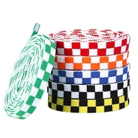 6 colors flat shoelaces for sneakers checkerboard sport shoe laces young men and women shoe accessories printed shoelace