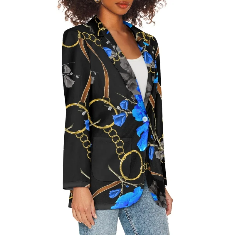 Noisydesigns роскошные золотые блейзеры с цветочным узором для женщин элегантные