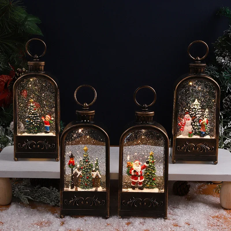 Рождественские украшения ветровая лампа винтажный ночник старик снеговик