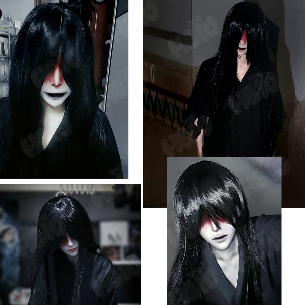 Парик для косплея Mr Crawling синтетический парик из волокна длинный черный 45 см +