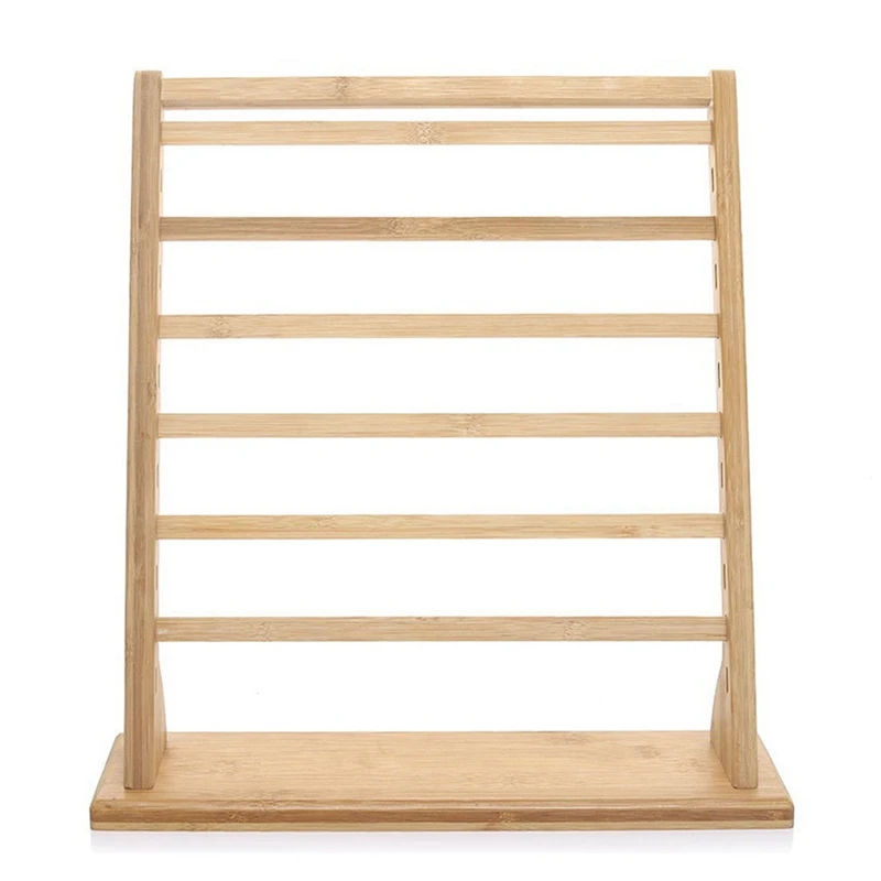 

6 Tier Wooden Earring Stand Holder Ear Stud Display Rack Jewelry Holder Organizer Jewelry Tree(16.54Inch)