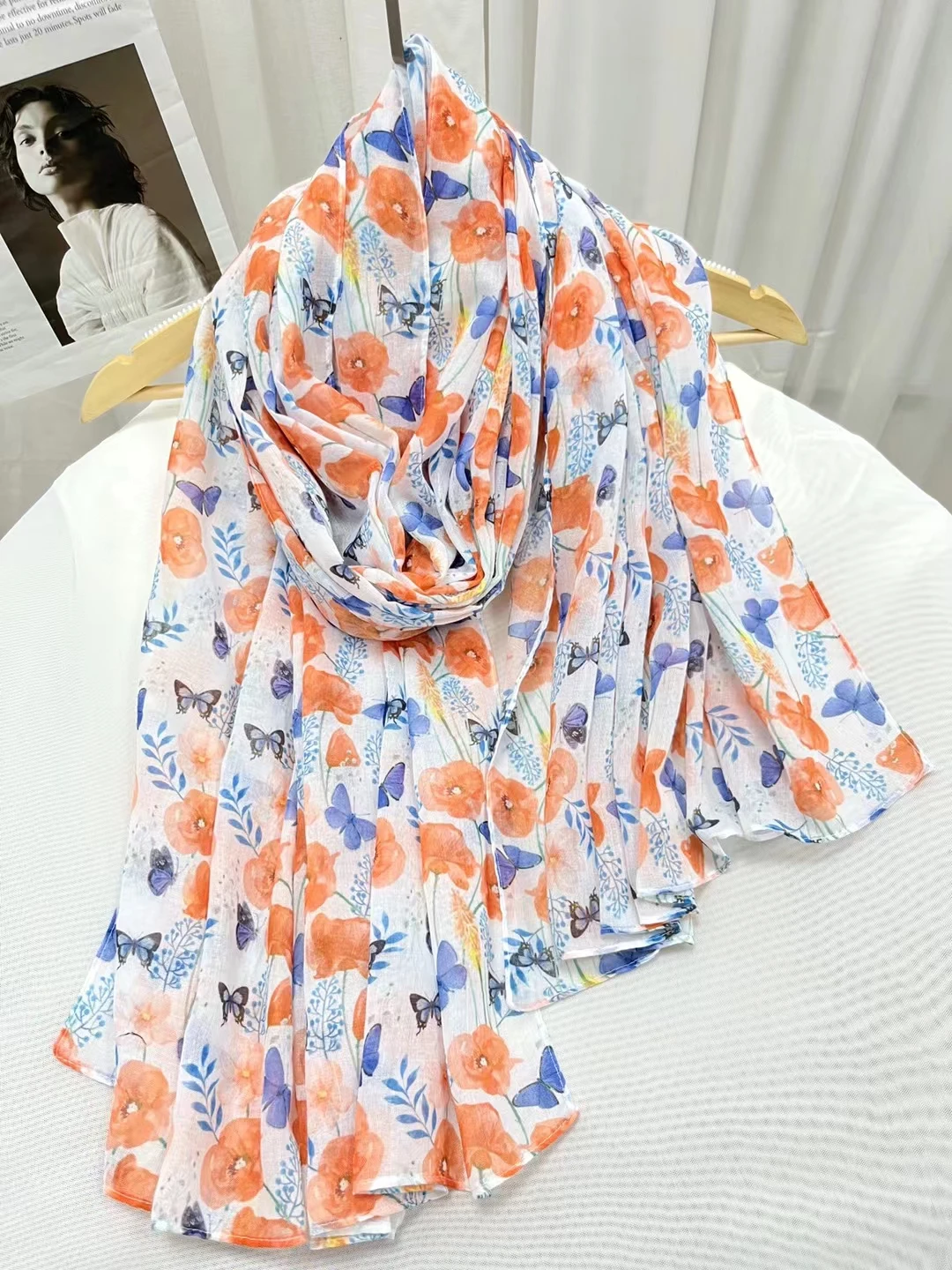 2023 новый модный красивый шарф с принтом мака шали Длинная пляжная головка