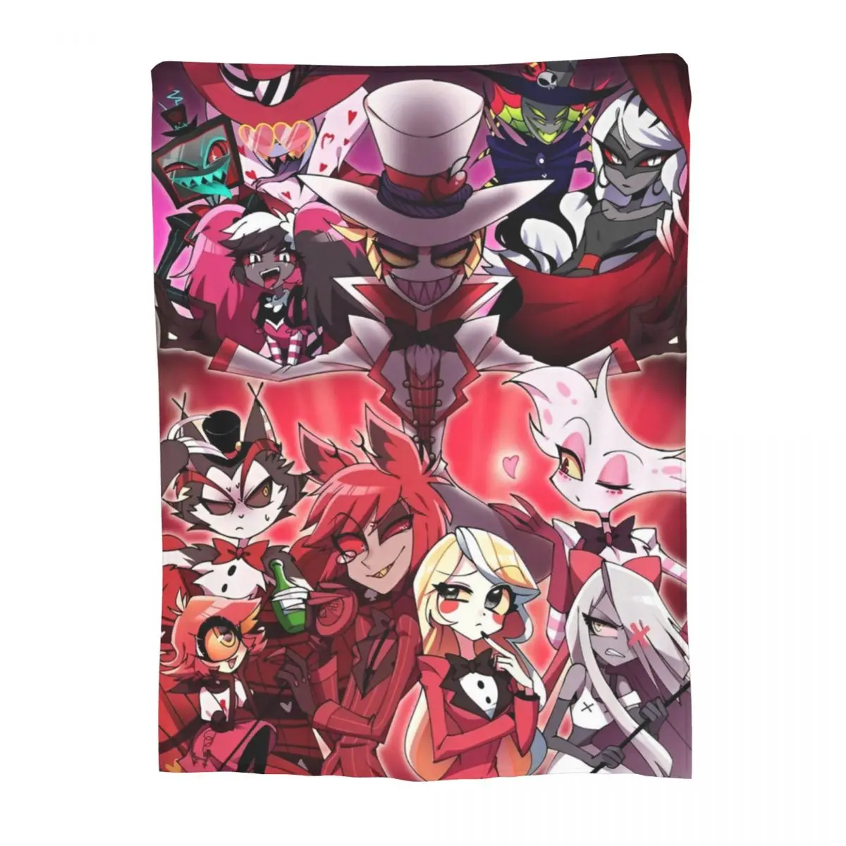 Черные комедийные флисовые одеяла H-HazbinHotels для домашнего дивана легкое тонкое