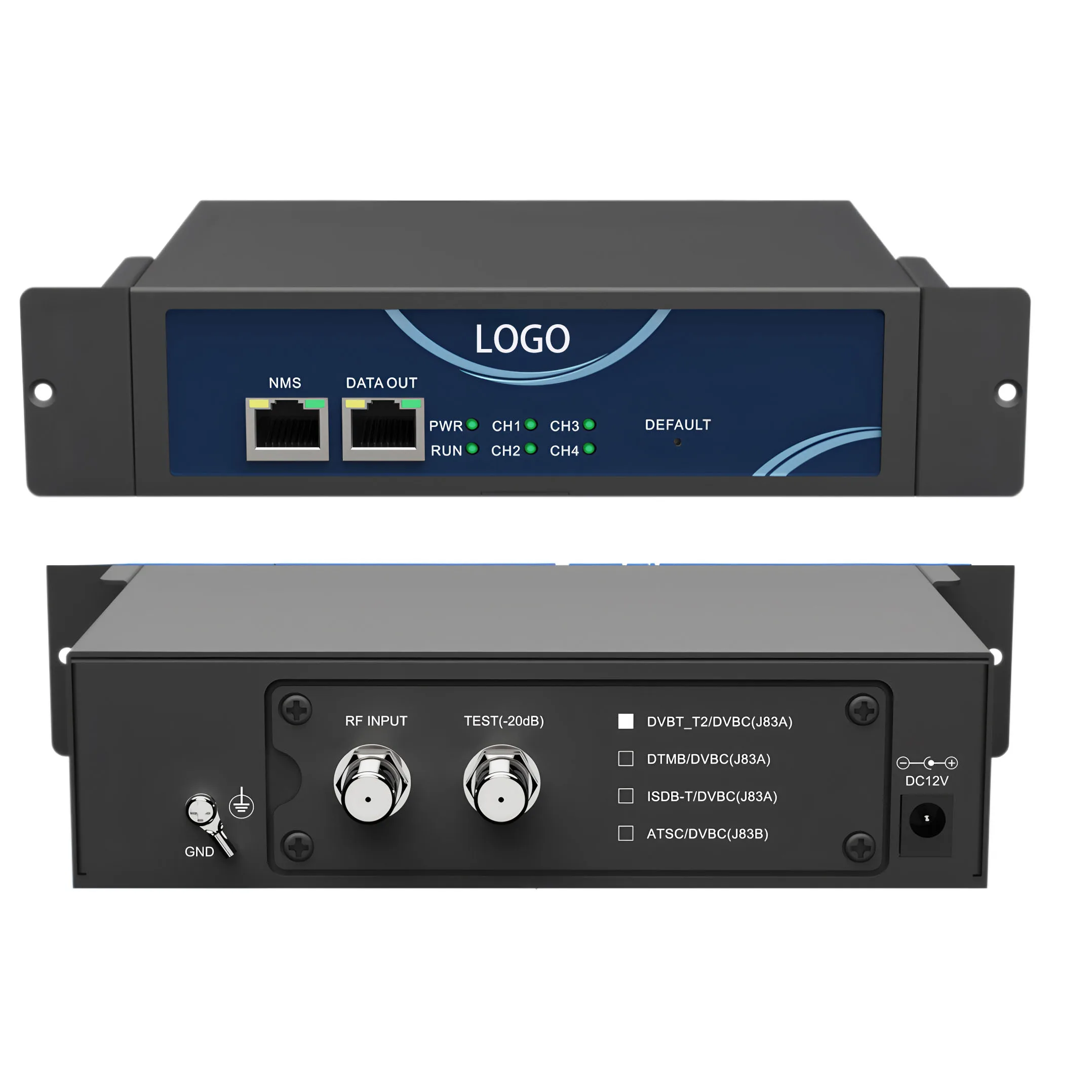 Фото 4-канальный вход DVB-C, ATSC, DVB-T/T2, DTMB, 2 IP-выхода, оборудование для гостиничных ТВ-систем, энкодер ТВ-сигнала №2
