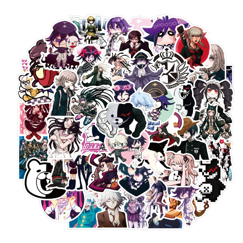

Cartoon Anime Danganronpa: Trigger Happy Havoc Stickers For Car Laptop Phone Fridge Scrapbook Decal Graffiti Sticker Toys Gifts