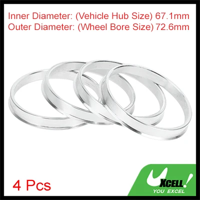 

UXCELL 4 шт. Центрические кольца ступицы из алюминиевого сплава, наружный диаметр 72,6 мм, с внутренним диаметром 64,1 мм, 67,1 мм, 57,1 мм, 60,1 мм, 66,6 мм, 59,5 мм