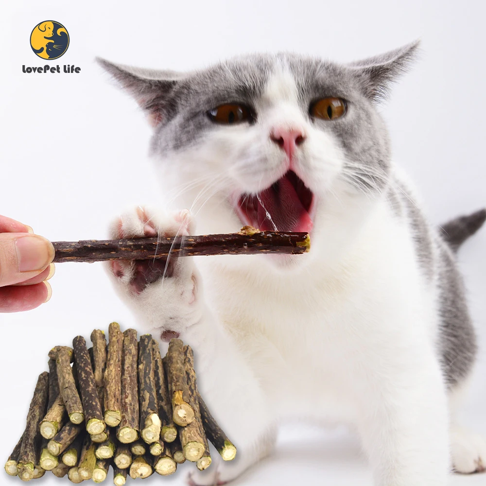 

Hot Pure Natural Catnip Pet Cat Toy Suit Safety Molar Toothpaste Branch Cleaning Teeth Silvervine Cat Snacks Sticks Pet Supplies