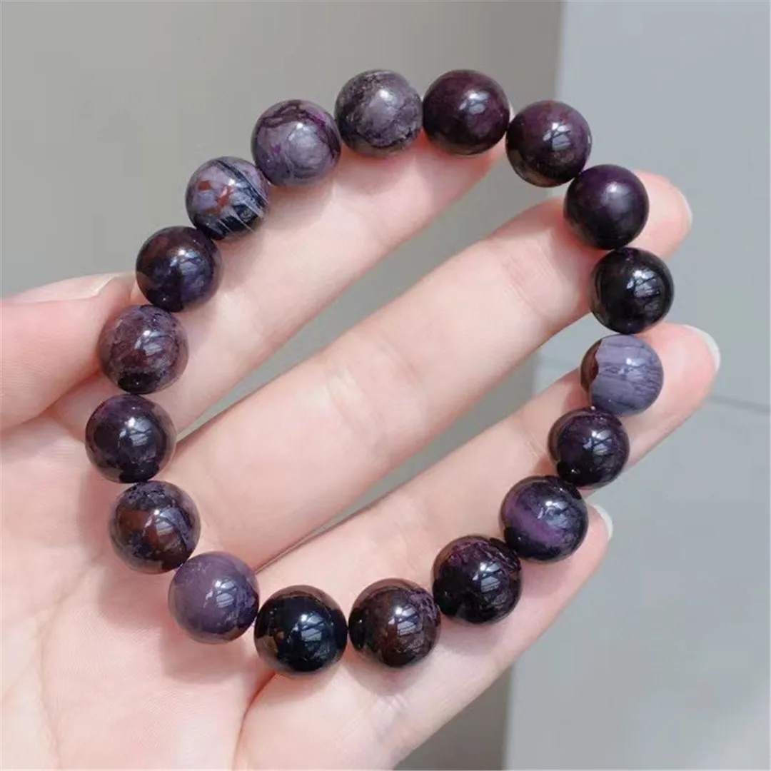 

11mm Natural Purple Sugilite Round Beads Bracelet Jewelry For Women Lady Men Healing Luck Gift Wealth Crystal Reiki Stone AAAAA