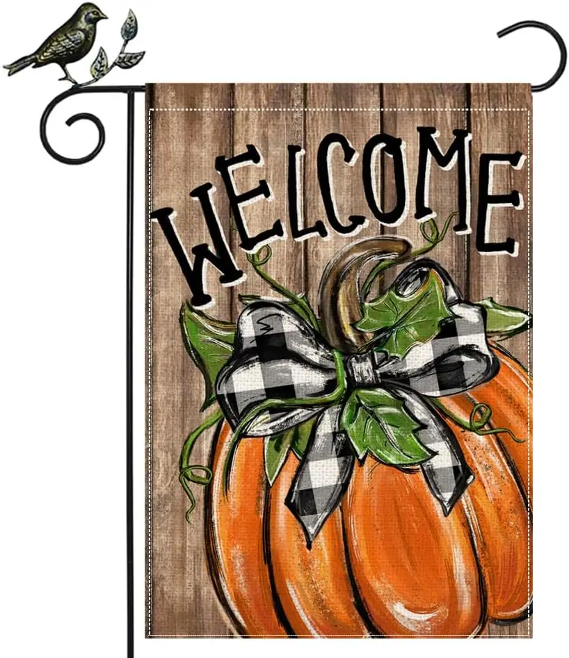 GEEORY Fall Welcome Garden Flag 12 5x18 дюймов двухсторонний маленький осенний декоративный флаг