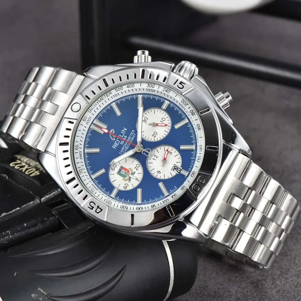 

Лучшие часы AAA Breitling для мужчин, многофункциональные высококачественные полностью стальные автоматические часы с датой, деловые спортивные женские часы