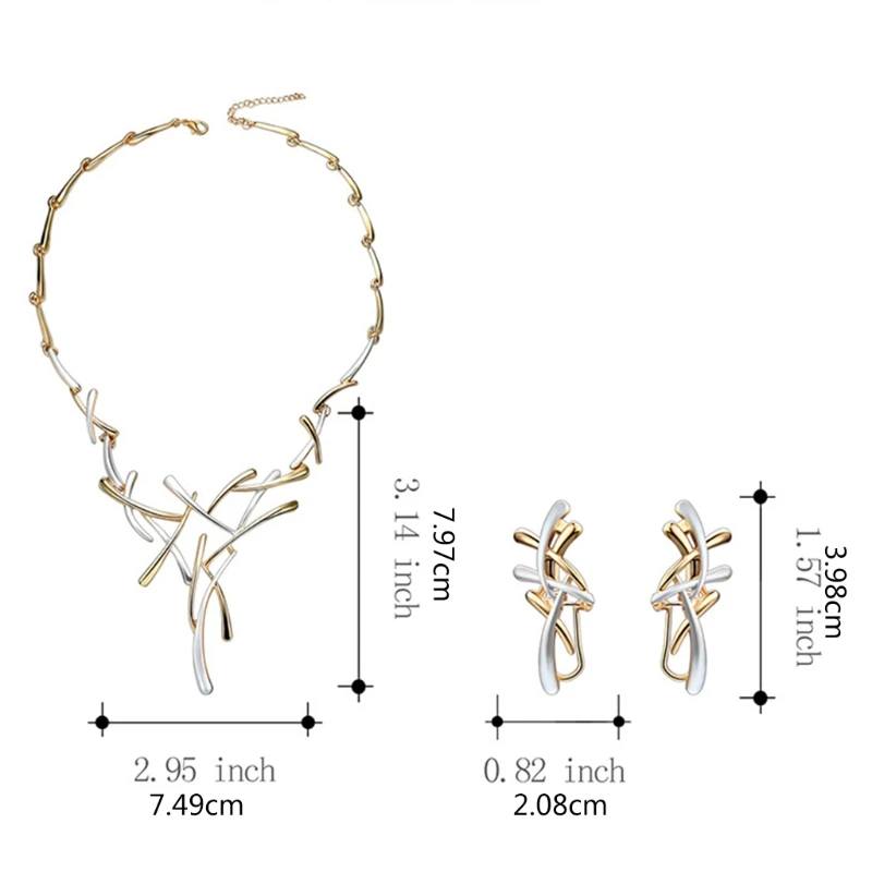 Женский комплект бижутерии из колье и серёг цвет в ассортименте