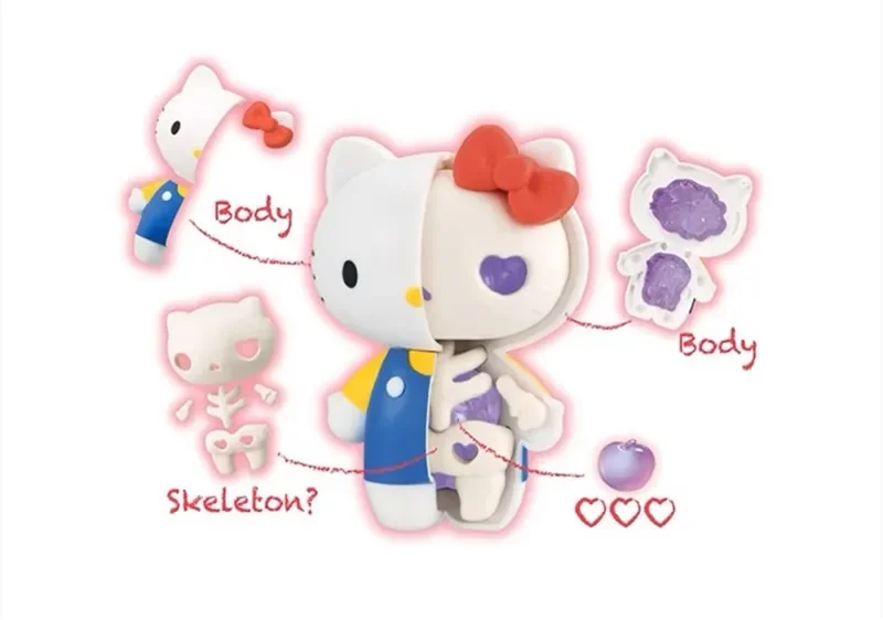 Модный Sanrio полускелет Hello Kitty CinnamorollMy Melody Kuromi фигурка в сборе модель Назад школу
