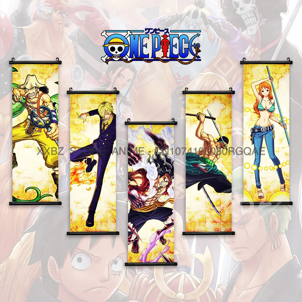 ONE PIECE Scrolls картина аниме украшение дома настенное искусство Portgas·D·Ace подвесная