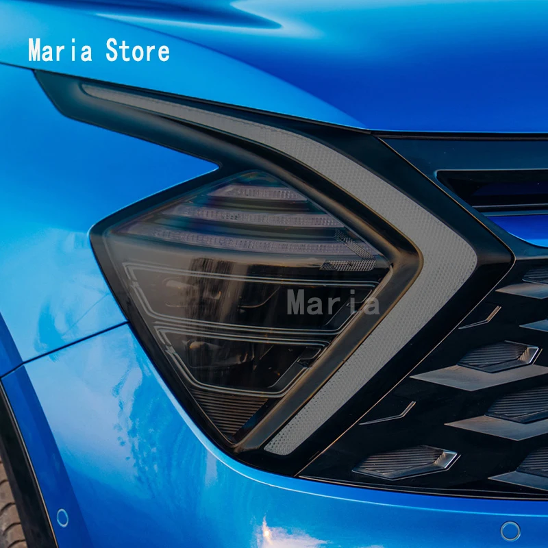 

For Kia Sportage NQ5 2022-2023-Accessories Car Headlight Protective Film Transparent Black TPU Sticker