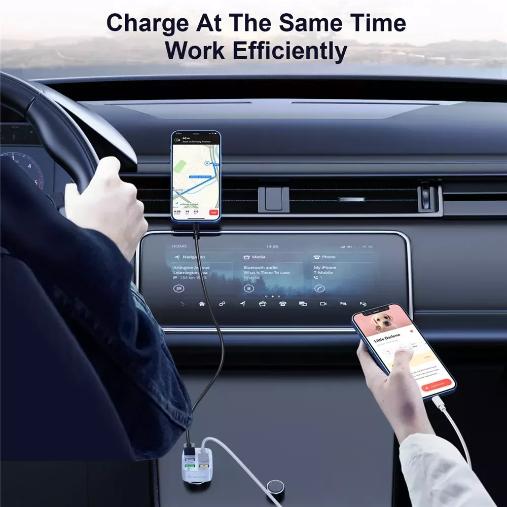 

2023NEW 75W Car Charger Quick Charge 3.0 6 Ports USB Charger 13 12 Pro Portable Mobile Charger