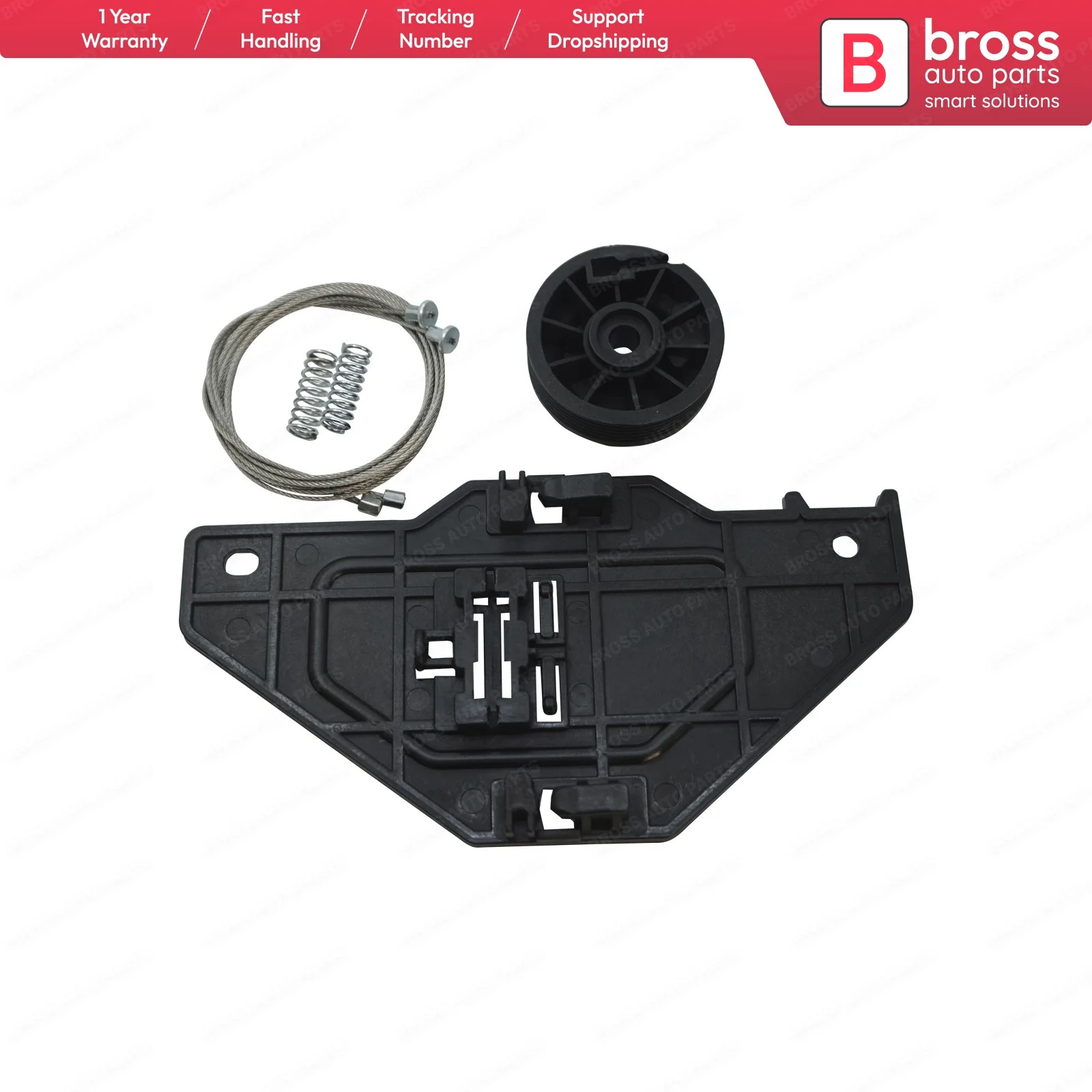 

Bross Auto Parts BWR5260 Window Regulator Repair Set Front Right 402216E for Citroen C3 MK2 5 Door 2010-2013. Made in Turkey