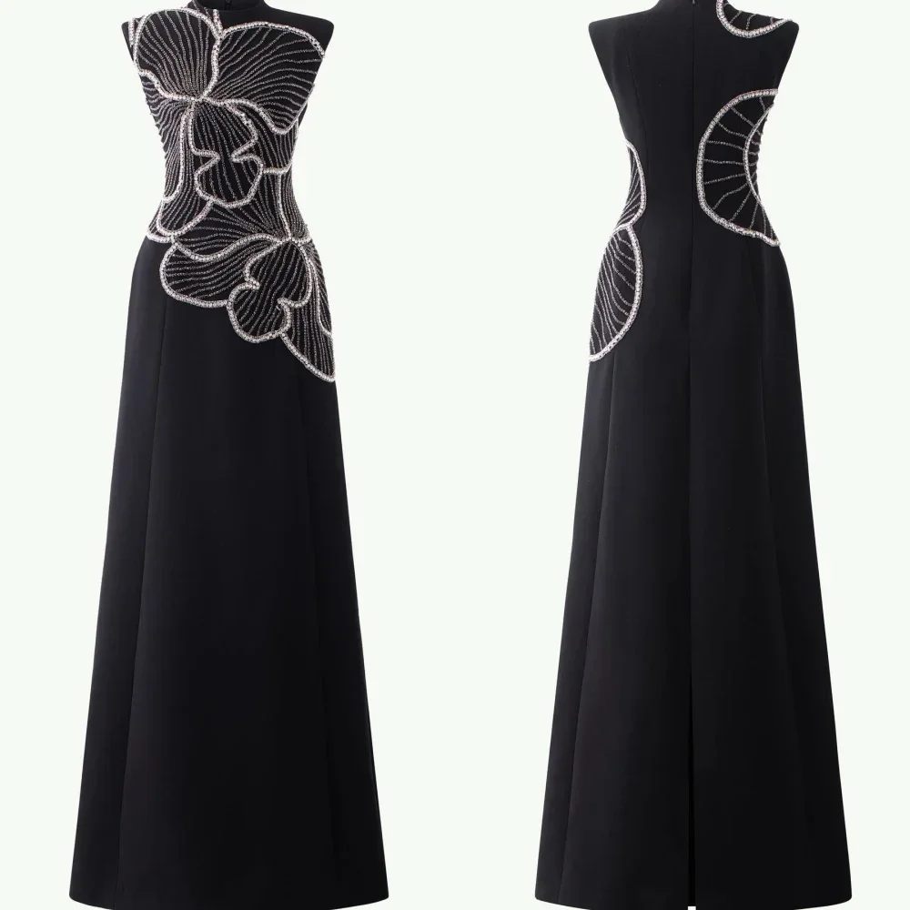 Индивидуальное трикотажное платье с бисером для свадебной вечеринки круглым