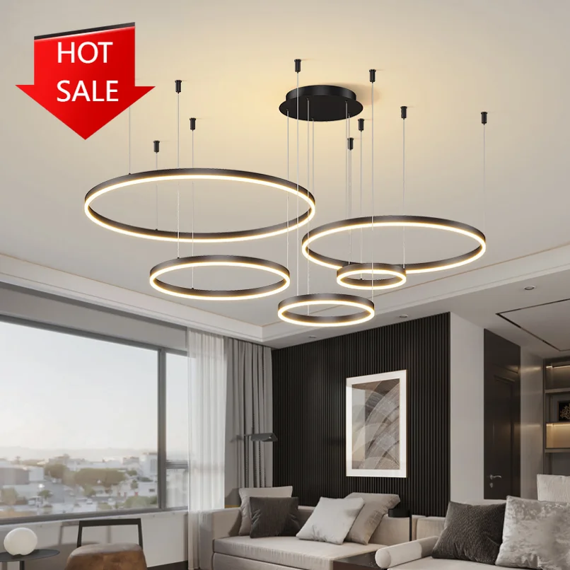 Современная светодиодная круглая подвесная кольцевая лампа украшение для