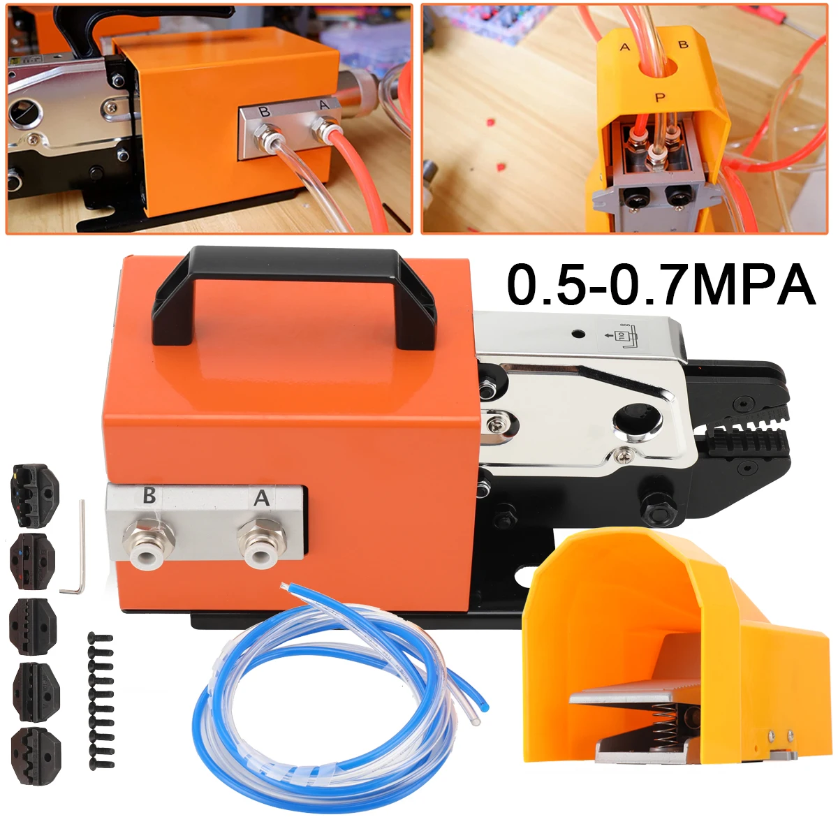 

Pneumatic Type Terminal Crimping Machine AM-10 Air Powered Wire Terminal Crimper Pliers Tool Maximum Output 1.3T