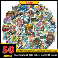 50pcslot summer holiday vibe beach hd skateboard suitcase sticker guitar notebook laptop waterproof stickers toy anime paster