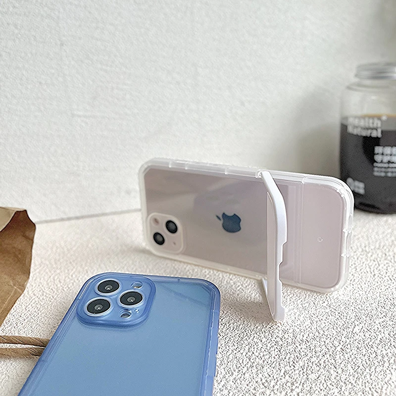 Прозрачный силиконовый чехол-подставка для iPhone 13 12 Pro Max 11 7 8 Plus X XS XR SE 3 |