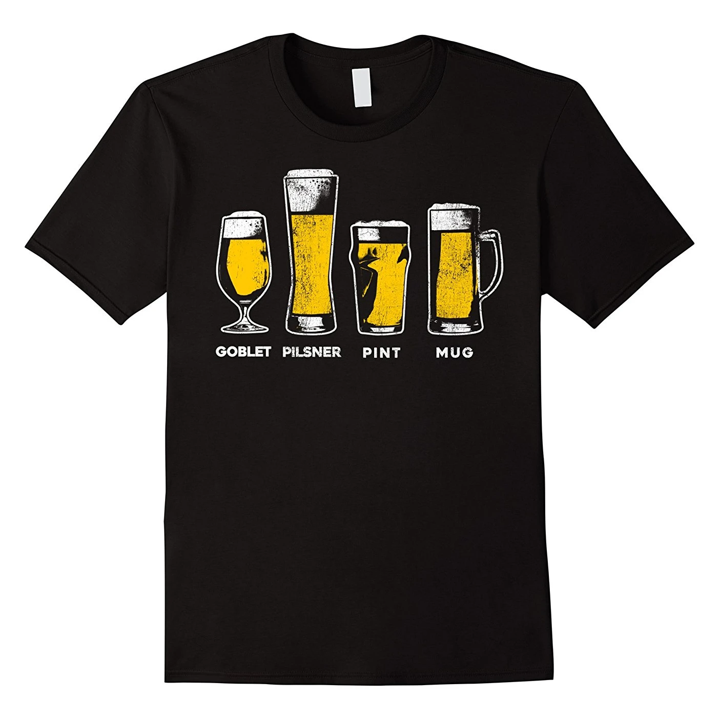 

Funny Beer Glasses Goblet Pilsner Pint Mug Graphic T Shirt. Short Sleeve 100% Cotton Casual T-shirts Loose Top Size S-3XL