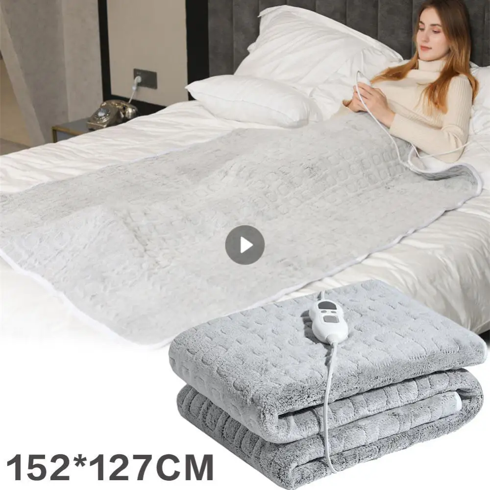 

Electric Blanket Heating Blanket Nap Quilt Flannel Heating Blanket 152X127cm 3 Temperature Settings 4 Timers Winter Body Warmer